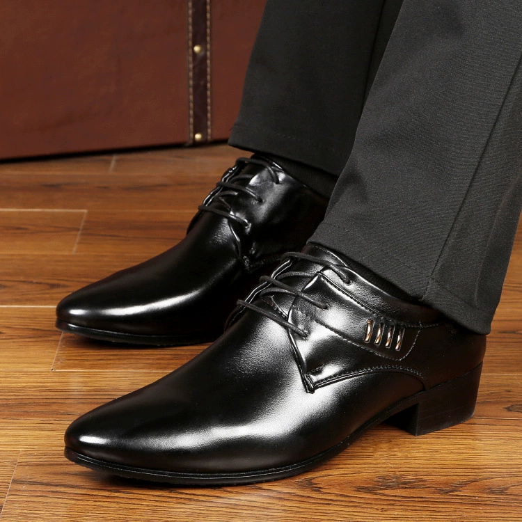 Новые остроносые черные мужские туфли, модные деловые платья, мужские кожаные туфли