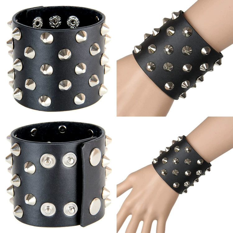 Retro bracelet for martial arts, leather wristband, European style, punk style