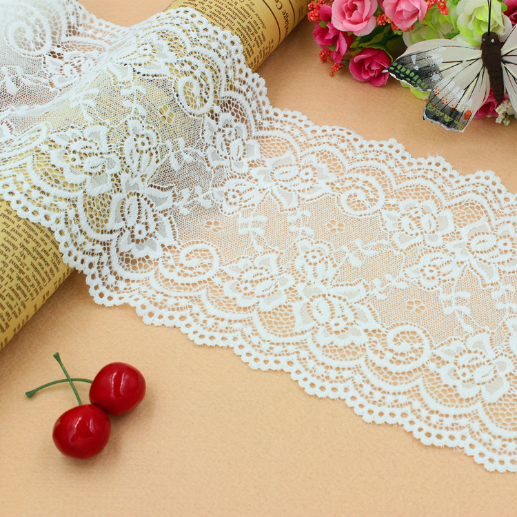 【厂家现货供应】内衣文胸辅料 压纱版弹力蕾丝 义乌花边 15CM