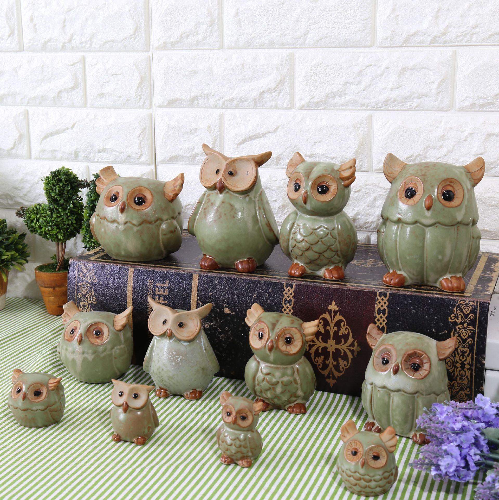 zakka Retro animal a decoration ceramics Owl Decoration Japanese Pastoral wind Home Furnishing technology Jewelry Selling