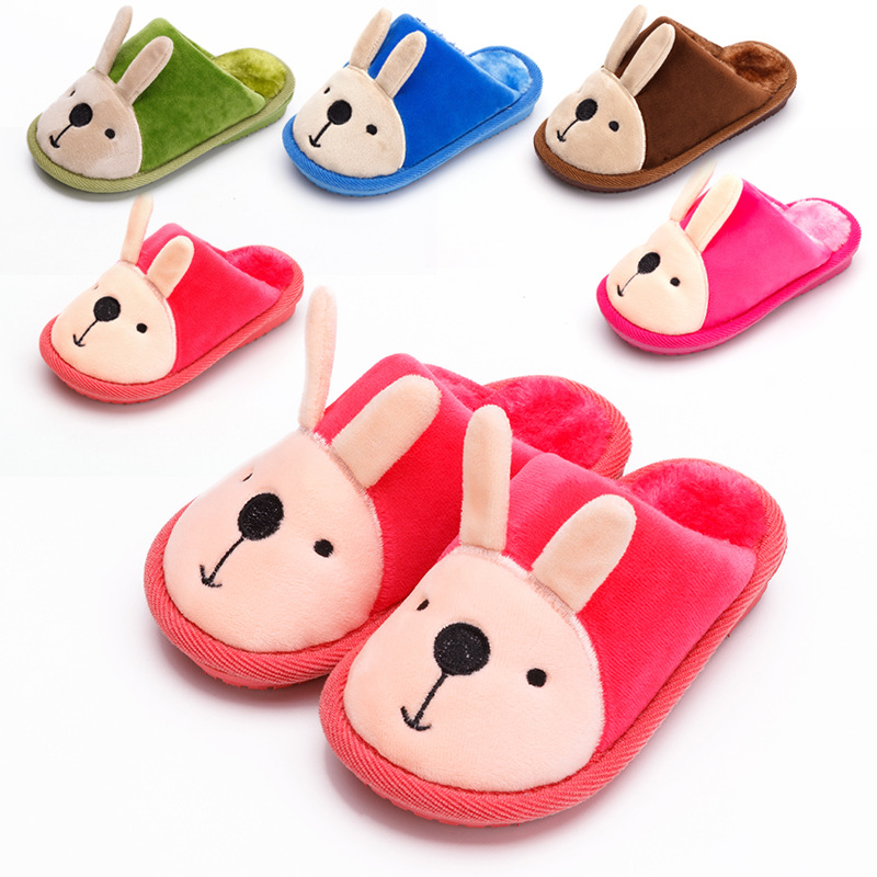 2019兔宝宝秋冬保暖鞋可爱卡通兔子保暖中通拖鞋防滑舒适色彩丰富