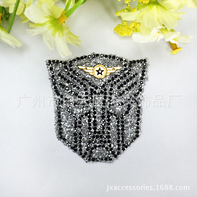 机器人图案尖底背胶水钻贴花diy 厂家直供服装牛仔热熔胶烫钻排钻