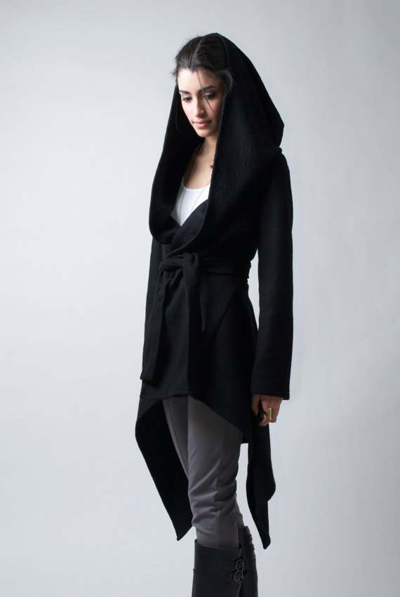Mid Length Irregular Hooded Zipper Sweatshirt Coat Fleece Lined Multiple Colors Casual Style Wholesale Available