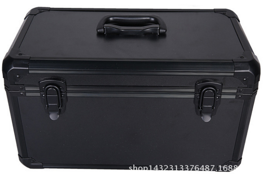 供应全黑色K型条铝合金工具箱 手提铝箱 铝合金工具箱 礼品箱