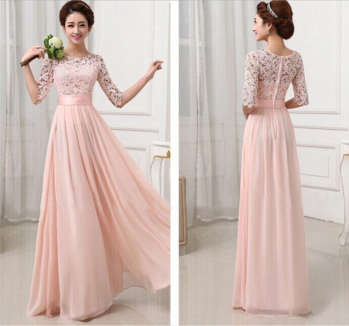 long lace evening dresses