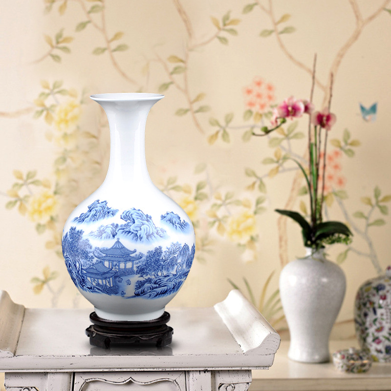 景德镇陶瓷器花瓶 现代时尚家饰工艺品摆件 家居客厅装饰摆设礼品|ms
