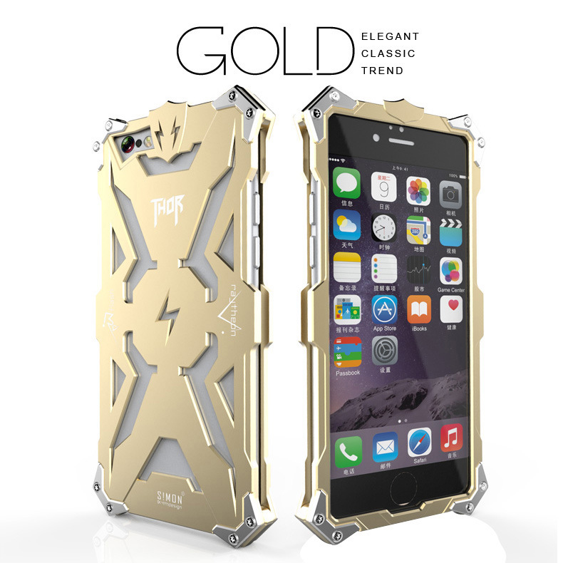 SIMON THOR Aviation Aluminum Alloy Shockproof Armor Metal Case Cover for Apple iPhone 6S Plus