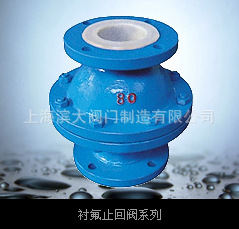 法兰旋启式衬氟止回阀 衬氟旋启式止回阀(H44F46)DN25-DN300