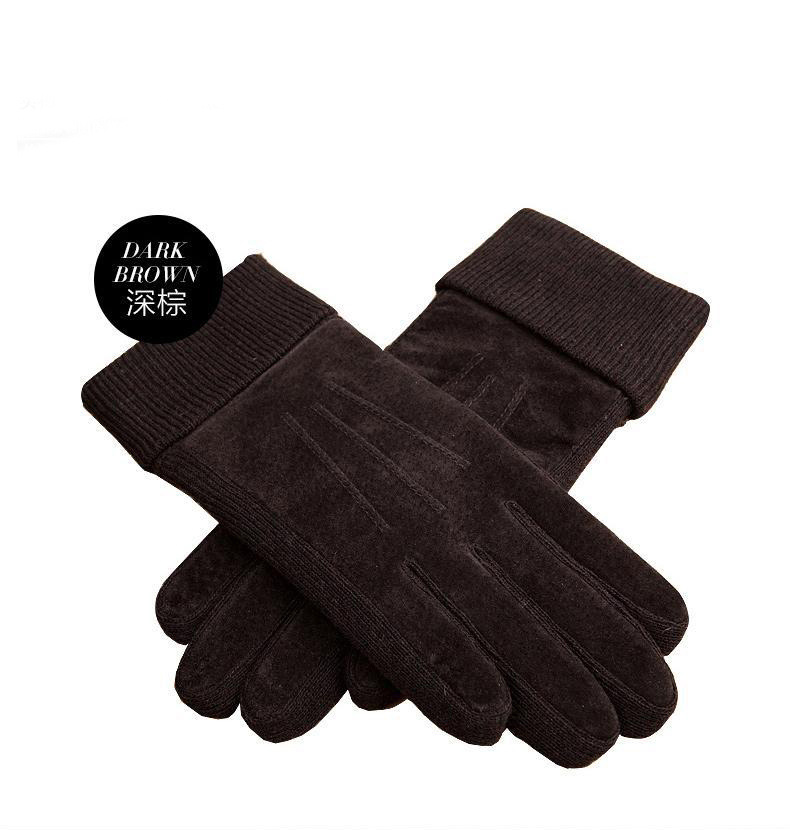 冬季真皮保暖手套 男士全指 透气耐磨猪皮手套 性价比高质量上乘