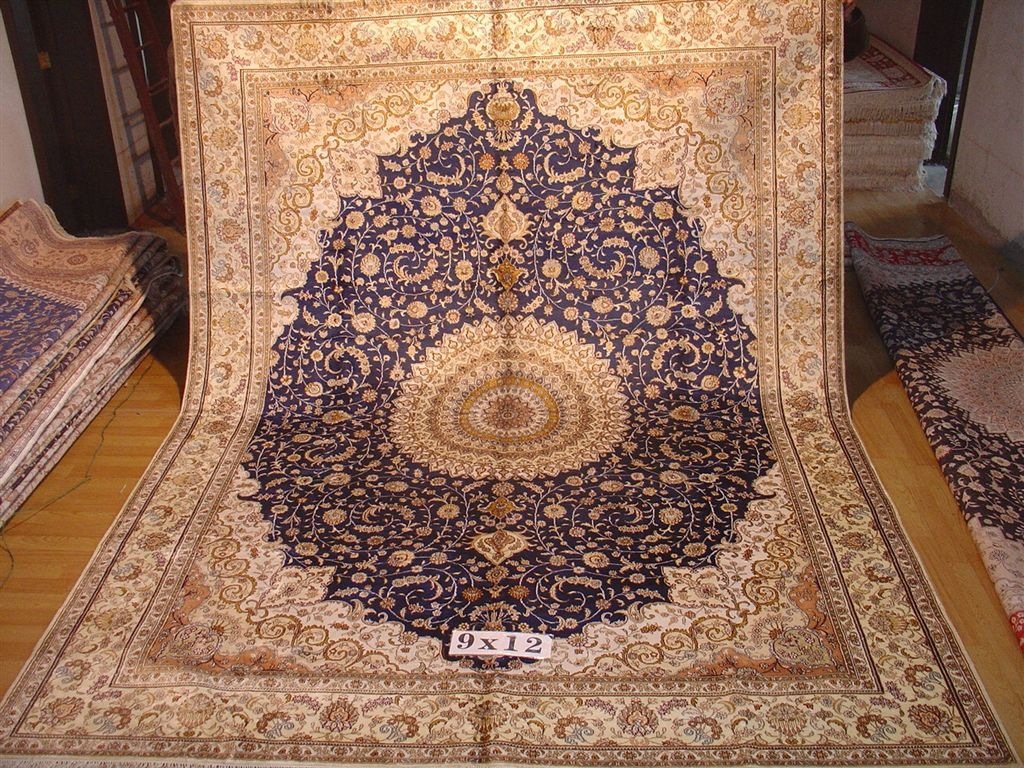 蚕丝地毯 波斯风格 亚美地毯供应大厅真丝艺术挂毯 量大优惠