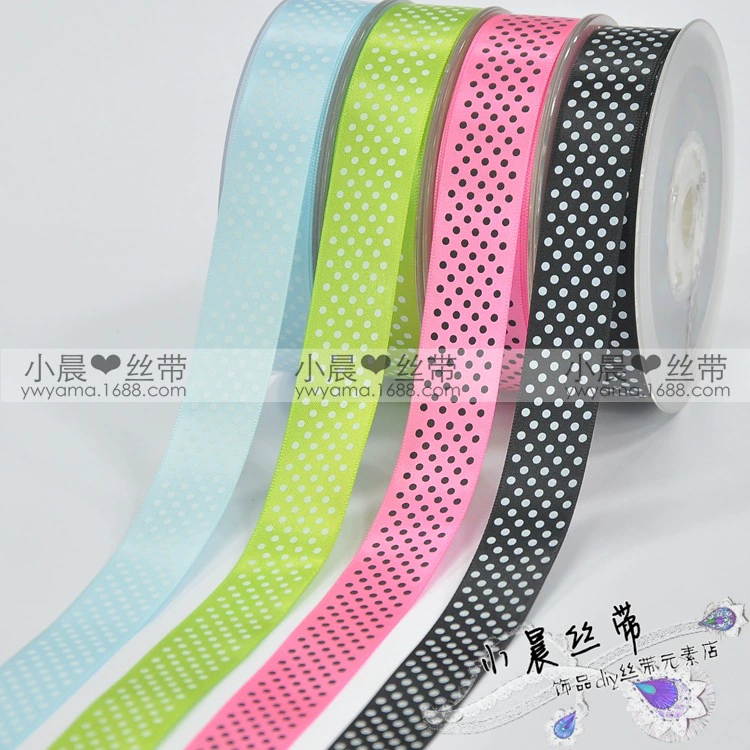 Лента Yiwu Yaoming для DIY, корейская лента для волос и одежды, аксессуары для питомцев, упаковочная лента для выпечки, печатная в горошек, опт