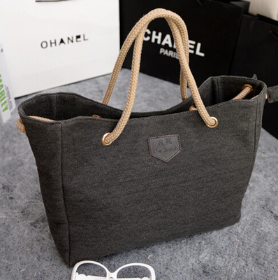 Bolsa de compras de lona grande, estilo coreano 2018, minimalista – Mayorista de Yiwu