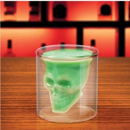Skeleton Cup, Creative Double-Layer Personalized Glass Cup, Colorless Transparent Double-Layer Glass Wine Glass
