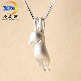 项链韩版时尚可爱猫咪拉丝吊坠 百搭 项饰品批发