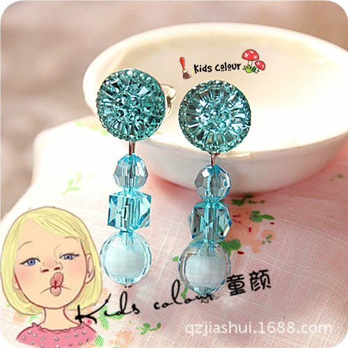Blue pendant, ear clips