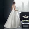 The new European retro Sexy Wedding Dress shoulder a small tail natural Peng A word skirt dress