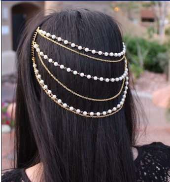 (Cross-border trading), double-sided hair accessory pearl with tassels, European style, ebay, Aliexpress