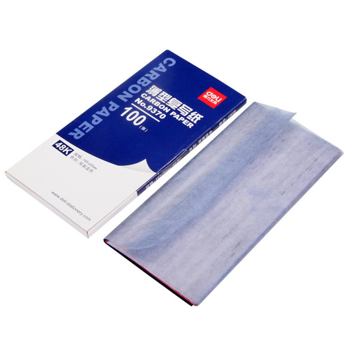 Deli 9370 carbon paper blue carbon paper 48 printing blue paper 100 sheets/box copy blue paper