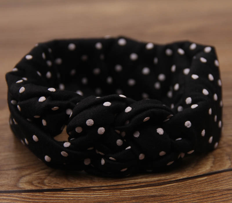 New European And American Polka Dot Cross Hairband Children Baby Weave Twist Peaceful Knot Hair Hoop Infant Hair Accessories Wholesale display picture 6