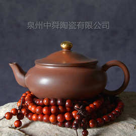 唐月窑功夫茶具台湾粗陶窑变釉红茶茶壶日式旅行手抓壶厂家定制