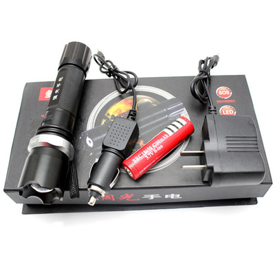 Ge Lin GeLin outdoors rotate focusing LED Long shot Rechargeable Vehicle charging Strong light charge Flashlight