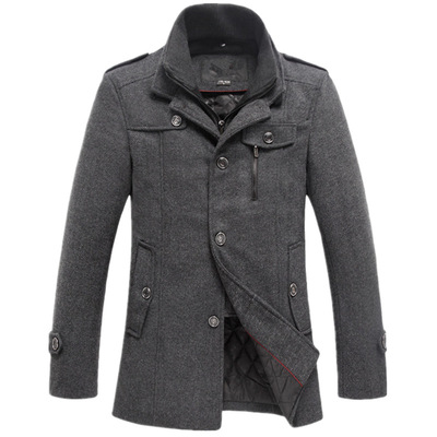 Manufactor men's wear Autumn and winter new pattern man woolen coat Mid length version Stand collar With cotton Fur Men's coat Order