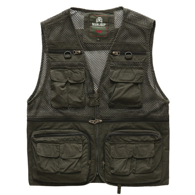 nian jeep馬甲休閑戶外全棉網眼馬甲 吉普盾春秋釣魚攝影旅行馬夾