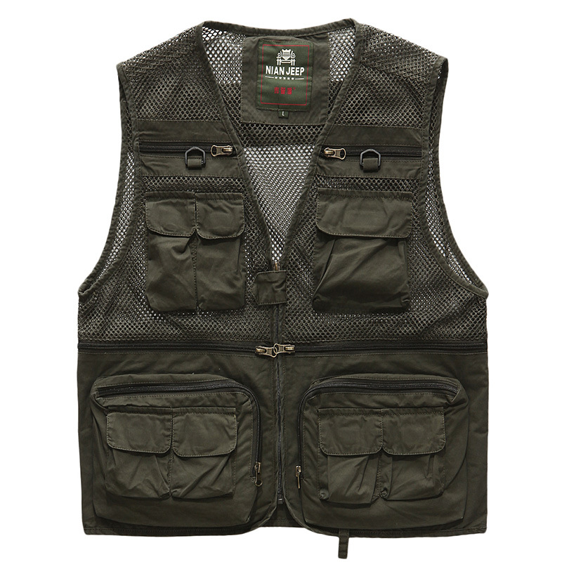nian jeep馬甲休閑戶外全棉網眼馬甲 吉普盾春秋釣魚攝影旅行馬夾