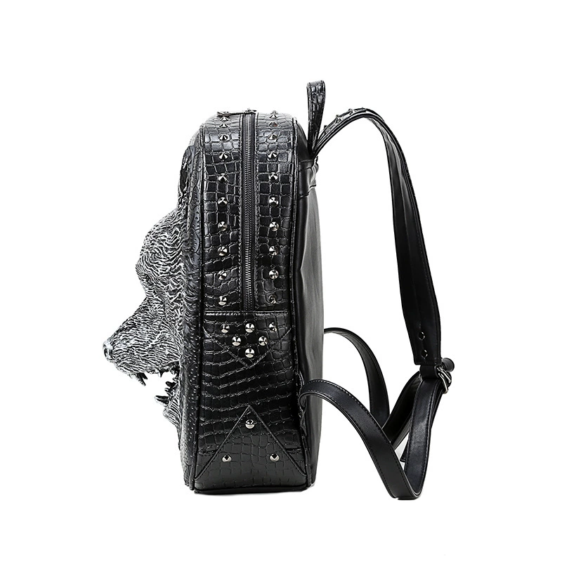 Polyurethane backpack, shoulder bag, three dimensional laptop, (Cross-border trading), punk style