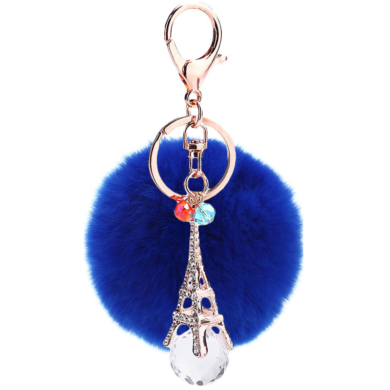 New Diamond-studded Cute Eiffel Tower Crystal Diamond Ball Bag Pendant Keychain display picture 3