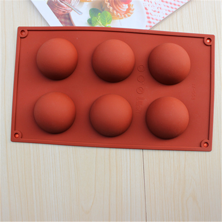 现货硅胶蛋糕模6连小半圆蛋糕模具圆形手工皂模果冻布丁模