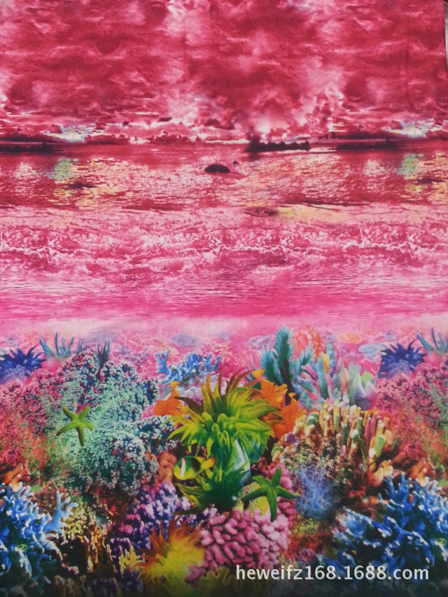 转移印花厂F8568 供应花型加工印花可印雪纺 涤棉 针织等服装面料