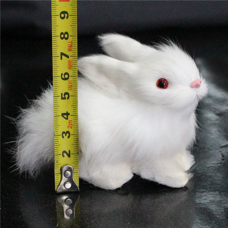 Muñeca de conejo de simulación niños novia regalo sala de estar escritorio decoración interior con marco pequeña muñeca de conejo blanco