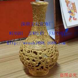 工艺品 花瓶摆设 书房摆件 纯金纯银纯铜制品 商务馈赠礼物