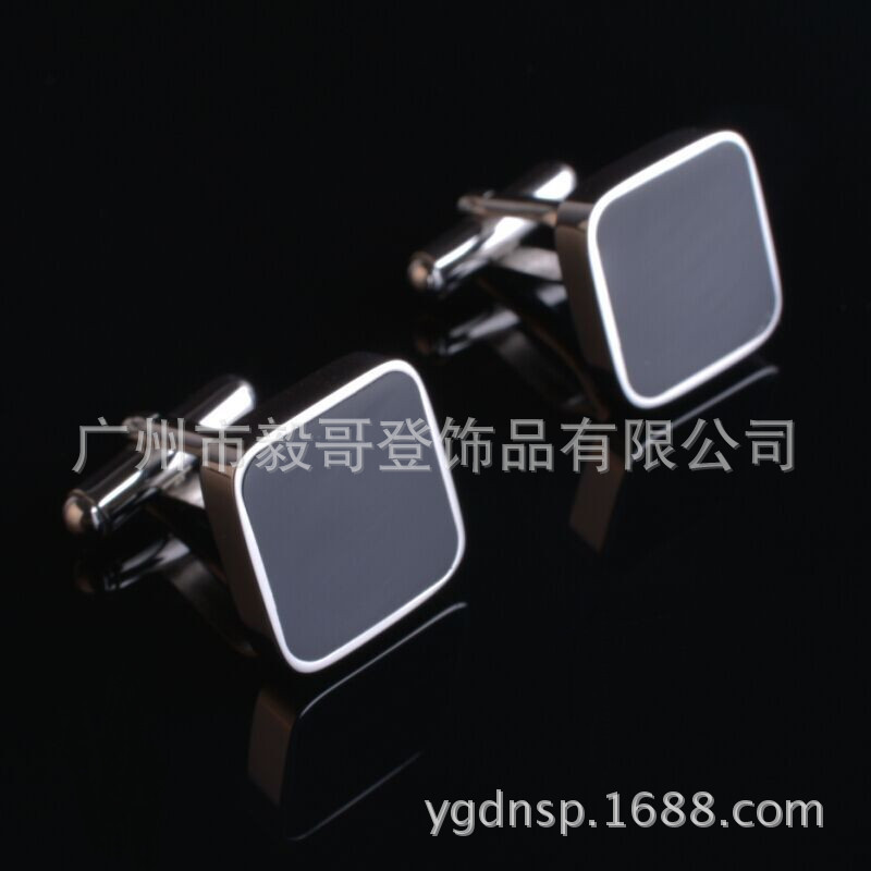 黑玛瑙袖扣,商务衬衫袖扣,礼品袖扣,A118-5不锈钢袖扣,法式袖扣