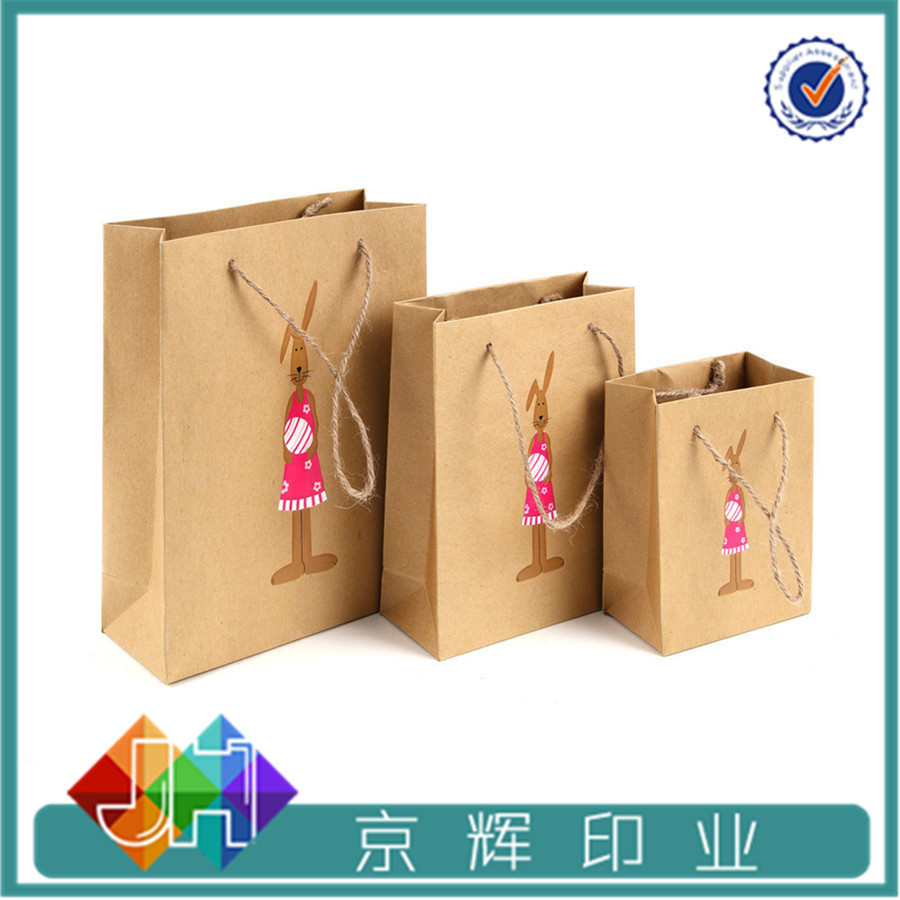 厂家定制 牛皮纸手提袋 服装纸袋 高档购物袋 彩印儿童礼品袋