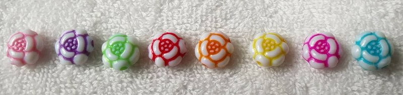 Acrylic colored rose, double-sided flat rose, acrylic handcrafted beaded bracelet and necklace material detail image 3