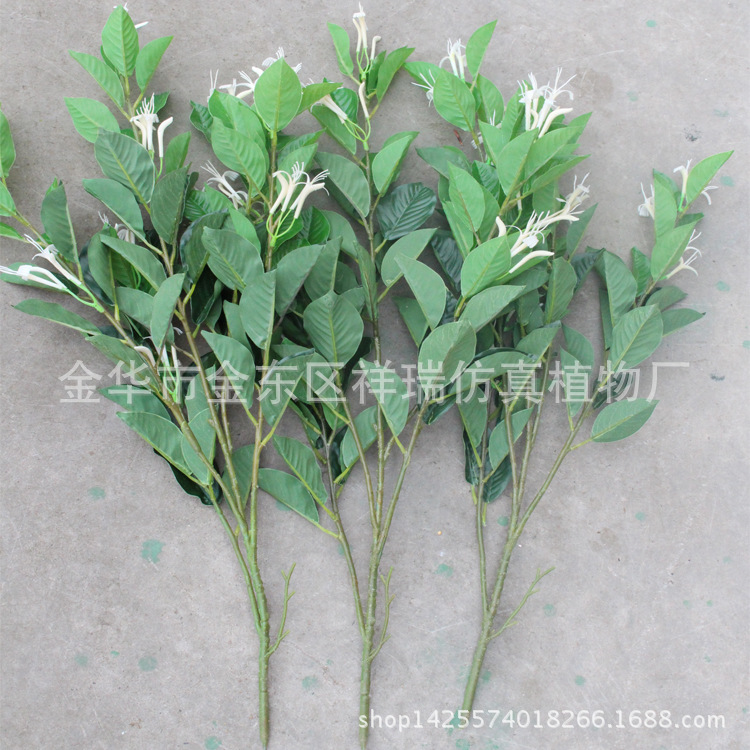 XRB-094金银花叶五叉枝71叶60花70CM