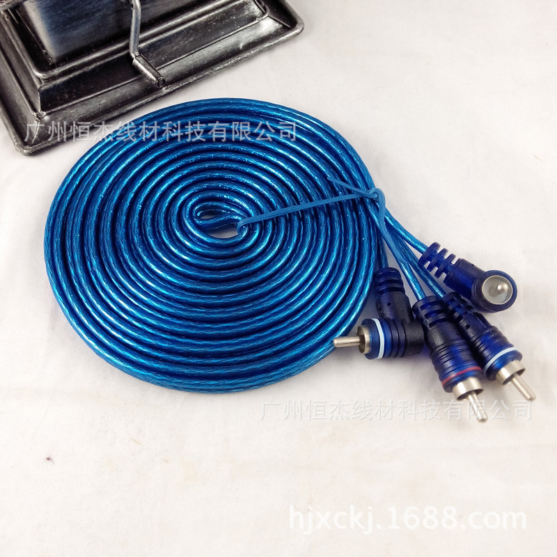 供应4.5M汽车纯铜音频线，汽车音响音频线　2RCA对2RCA音频线