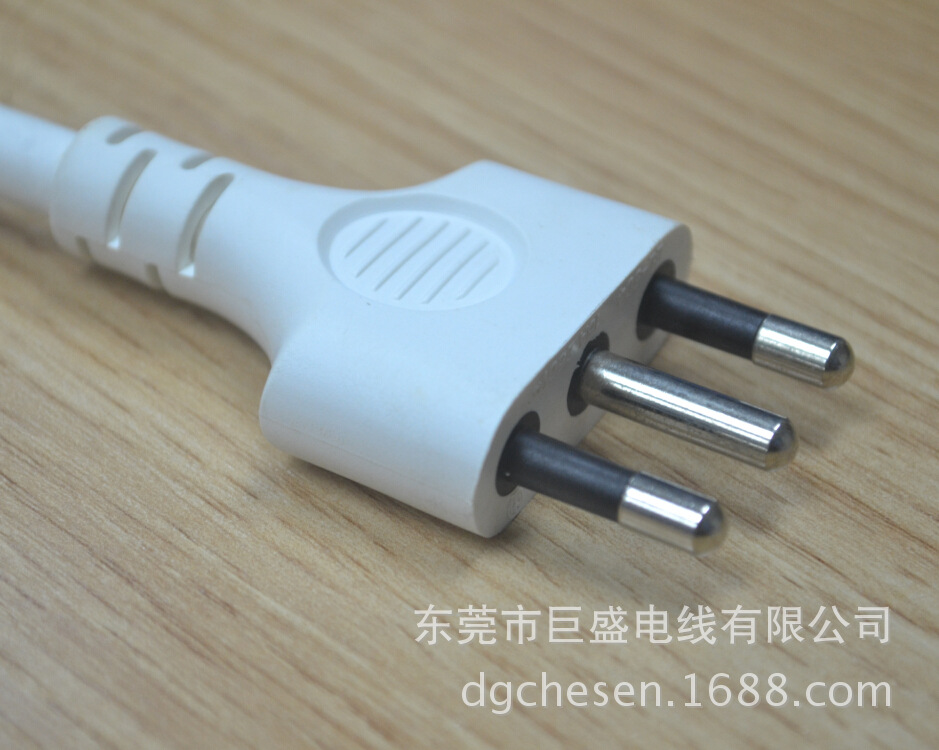 意大利电源线 欧洲插头 ITALY认证插头 电源线插头线 机械设备用