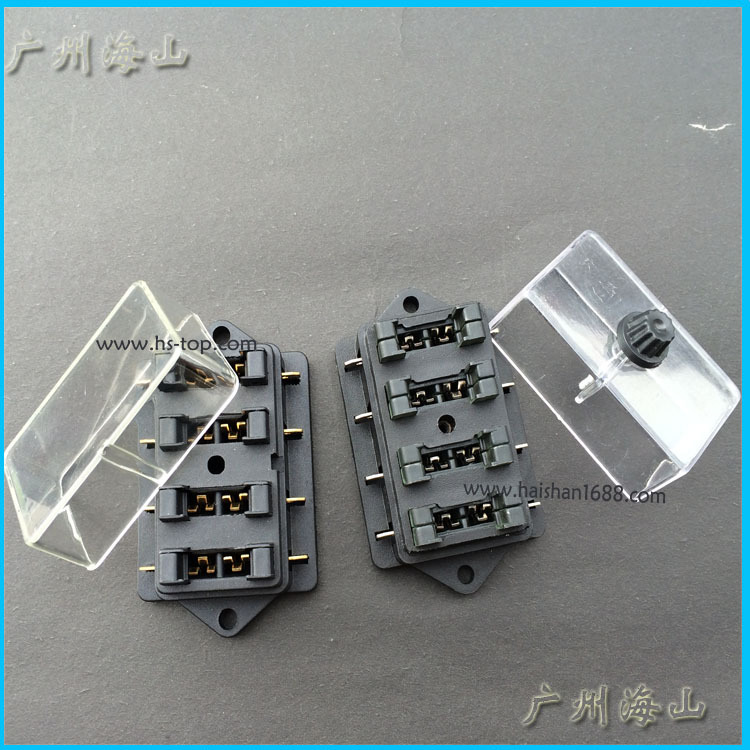 4路汽车保险丝盒 一排可放4个力特257 287中型插片保险丝