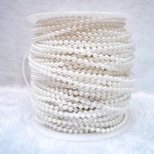 棉線珍珠批發現代簡約款固定線珠簾 3mm塑料白色連線簾聖誕裝飾