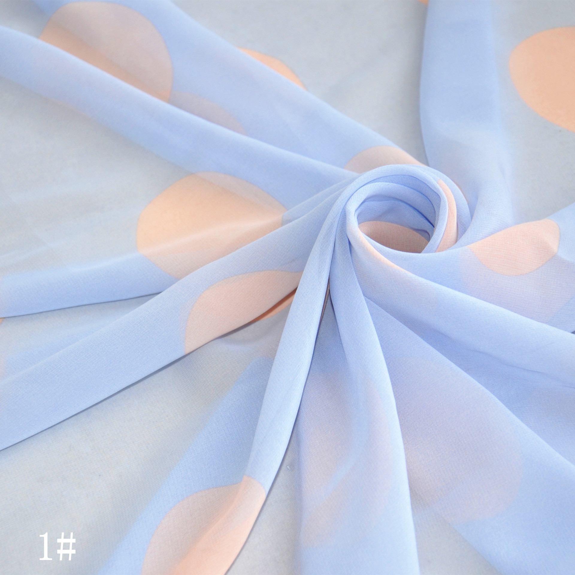 【翔龙印花 XL685】现货批发 大圆点波点 轻薄女装雪纺面料