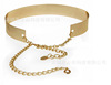 Chain, full metal iron supplement, golden decorations, waist belt, European style, mirror effect