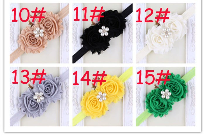 Детская шифоновая tied headband, эластичная украшение для волос из жемчуга, оптом, европейский стиль