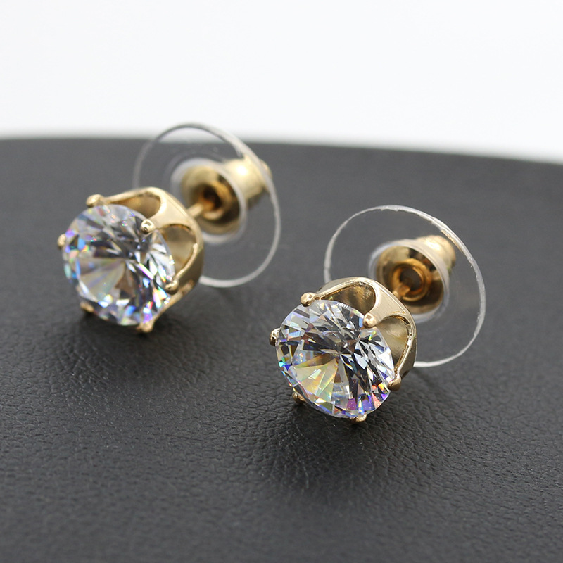 Pendientes De Circonita De Cristal Con Fondo De Corona De Moda Coreana Al Por Mayor display picture 4