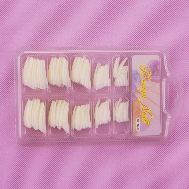 100 PCs blister boxed French nail piece/fake nail/color nail/nail polish piece/half paste nail piece/nail piece