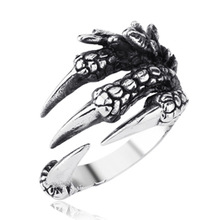 J133 個性創意手飾 生肖男士不銹鋼龍爪戒指 歐美飾品外貿混批