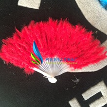 厂家供应各种火鸡羽毛孔雀毛鸵鸟毛扇子21片 28片现货销售