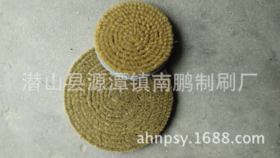 加密加厚猪鬃毛刷盘圆盘刷，金刚核桃抛光机毛刷盘圆盘刷
